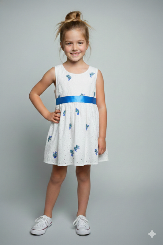 Embroidered Floral Tulle Dress