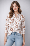 Floral Block Print Shirt Blouse for girls