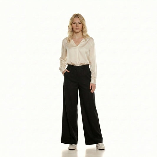 High-Waist Wide-Leg Tailored Trouser