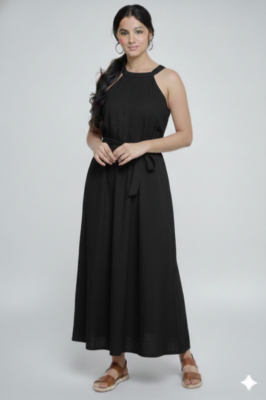 Boho-Chic Smocked Halter Maxi Dress for girls