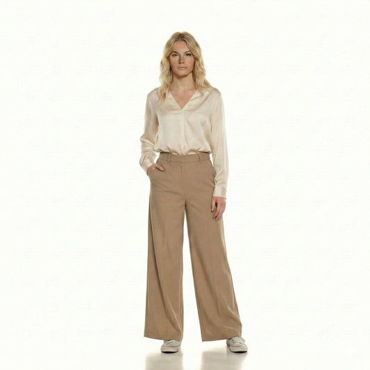 High-Waist Wide-Leg Tailored Trouser