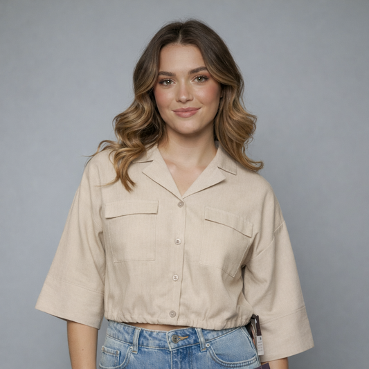 Women's Utility Collar Short Sleeve Top