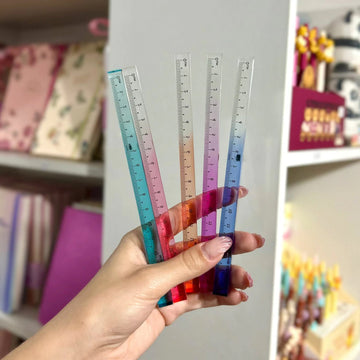 Transparent Straight Ruler with colorful gradient edges