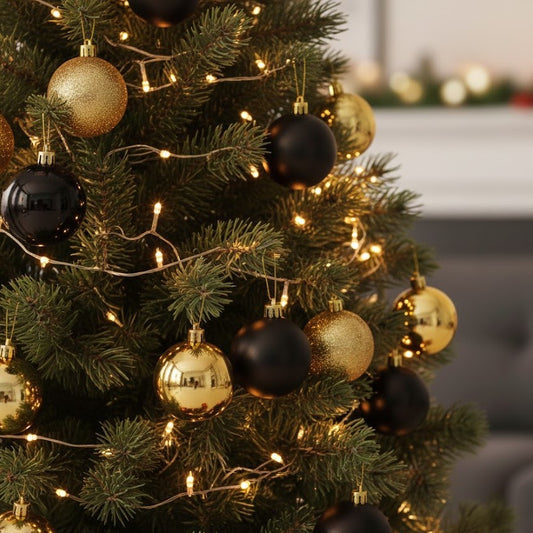 Deluxe Gold & Black Christmas Bauble