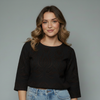 Women's Damask Print Jacquard Boatneck Blouse