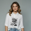 Women's Graphic Printed Polo Top