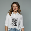Women's Graphic Printed Polo Top