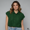 Women's Short Sleeve Button-Up Blouse