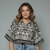 Women's Abstract Geometric Print Casual Blouse
