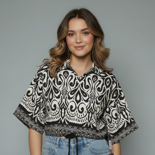 Women's Abstract Geometric Print Casual Blouse