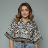 Women's Abstract Geometric Print Casual Blouse