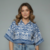 Women's Abstract Geometric Print Casual Blouse