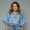Women's Abstract Geometric Print Casual Blouse