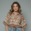 Women's Abstract Geometric Print Casual Blouse