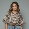 Women's Abstract Geometric Print Casual Blouse