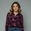 Women's Abstract Print Button-Down Shirt Blouse