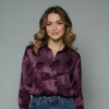 Women's Abstract Print Button-Down Shirt Blouse