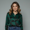 Women's Abstract Print Button-Down Shirt Blouse