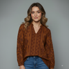 Women's Floral Printed Long Sleeve Blouse