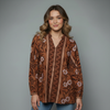 Women's Floral Printed Long Sleeve Blouse