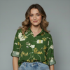 Abstract Floral Print Shirt Blouse for girls