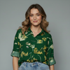 Abstract Floral Print Shirt Blouse for girls