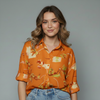 Abstract Floral Print Shirt Blouse for girls