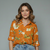 Abstract Floral Print Shirt Blouse for girls