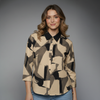 Abstract Monochromatic Print Collared Blouse for girls
