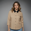 Abstract Monochromatic Print Collared Blouse for girls
