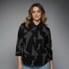 Abstract Monochromatic Print Collared Blouse for girls