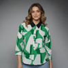 Abstract Monochromatic Print Collared Blouse for girls