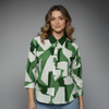 Abstract Monochromatic Print Collared Blouse for girls