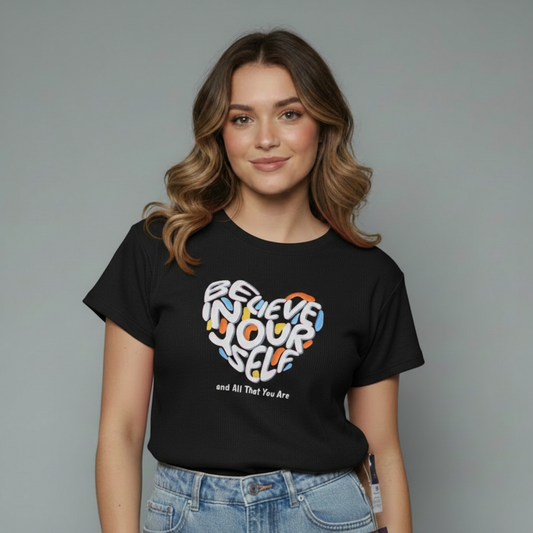Heart Graphic Ribbed top for girls