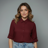Abstract Watercolor Collared Blouse for girls