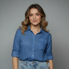 Women's Check Patterned Button-Up Shirt Blouse