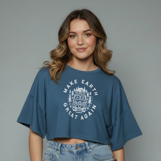 Women's Eco-Conscious Graphic Crop Top