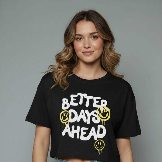 Women's Positive Vibes Graphic Crop Top