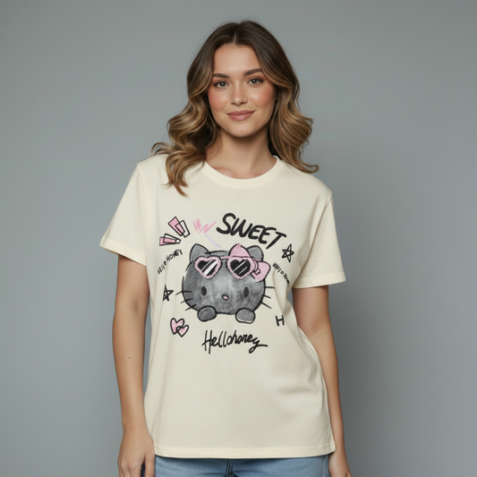 Sweet Kitty Graphic Top