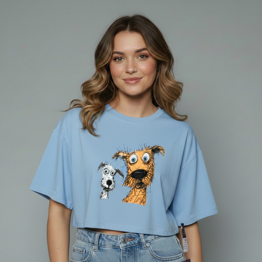 Playful Pup Graphic Printed Top
